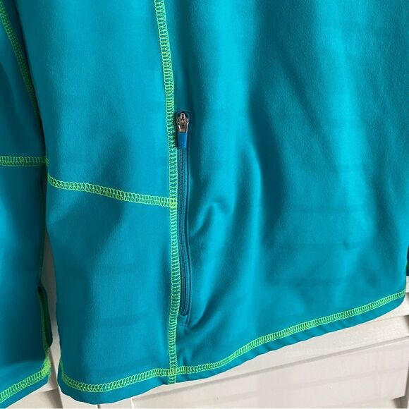 Kirkland Women's Size M Hooded Pullover Top Hiking Active Teal Blue Zip Pockets - Picture 11 of 16